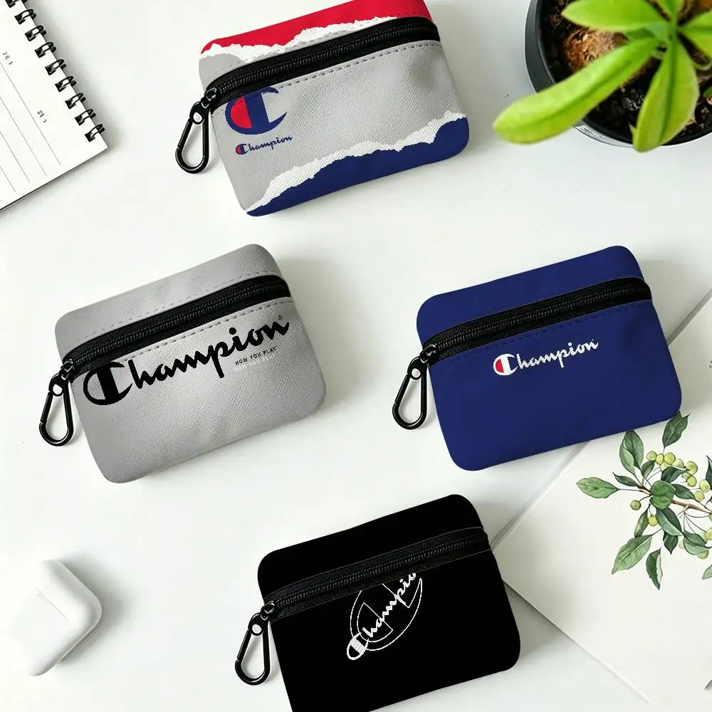 C-Champion Sporty-Classic Waterproof Oxford Cloth Zipper Wallet Portable Hanging Small Coin Purse For Travel