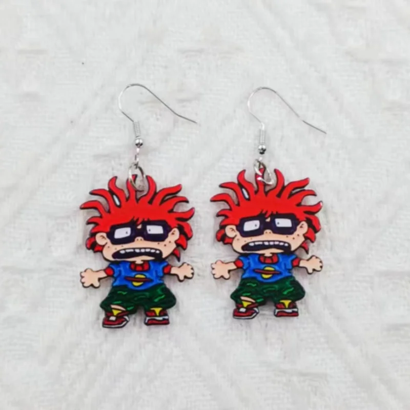 1 pair of acrylic cartoon boy earrings, women's earrings, the best choice for gifts