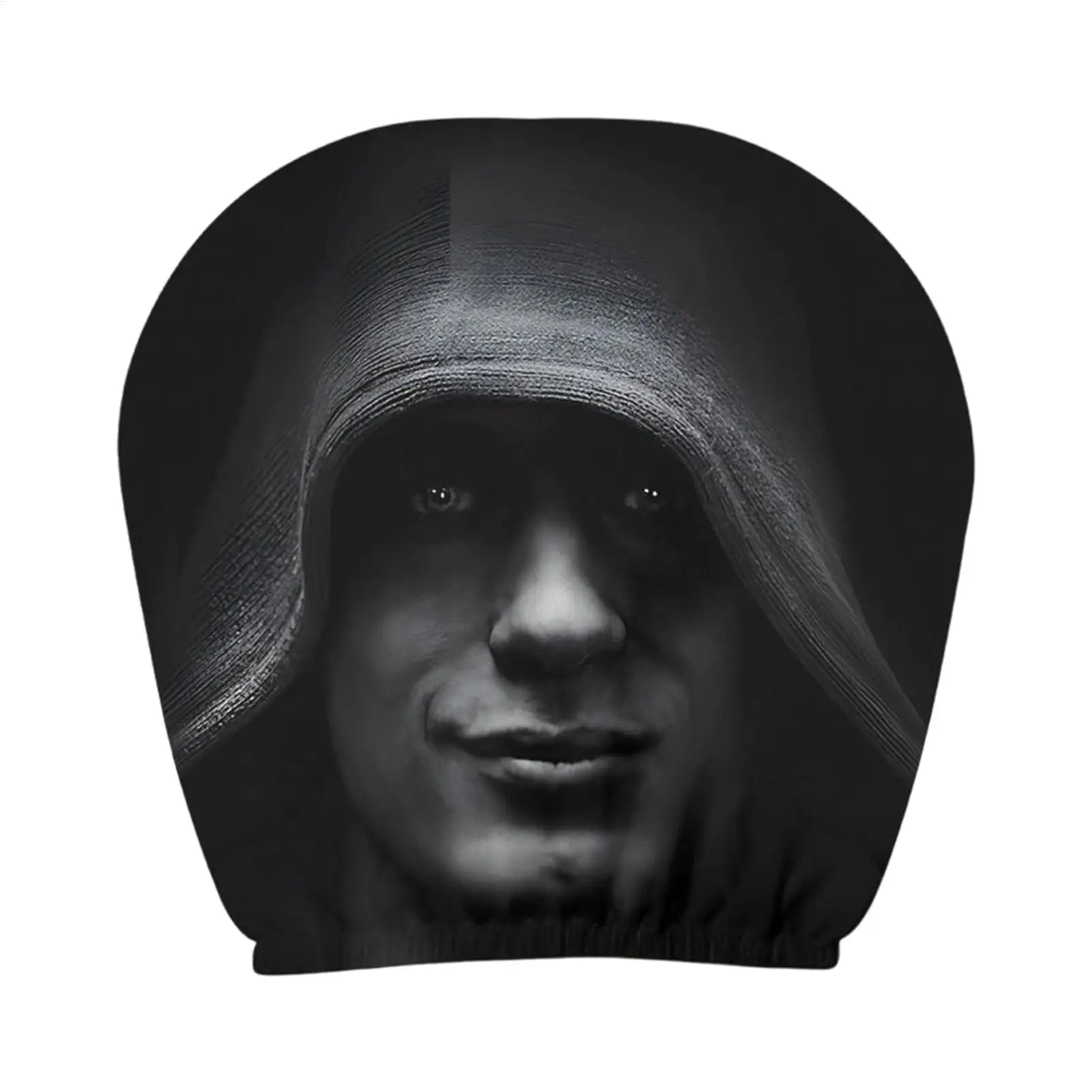 1pc Dark Mystery Portrait Print Car Headrest Covers Universal Elastic Funny Car Headrest Protective Cover Car Decoration