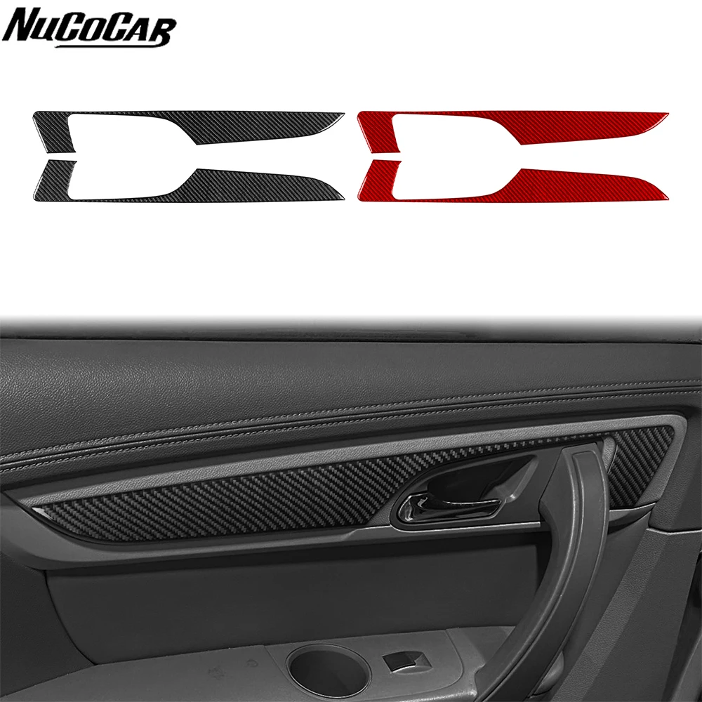 For Chevrolet Traverse 2013-2017 Carbon Fiber Rear door handle Panel Trim strip Car Accessories Interior Decorative Stickers