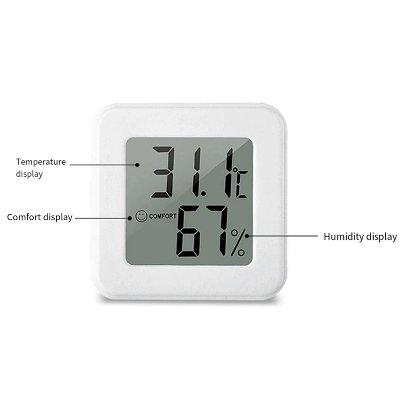 1207 Mini medidor electrónico de temperatura y humedad termómetro para coche con pantalla de cara sonriente termómetro interior para el hogar