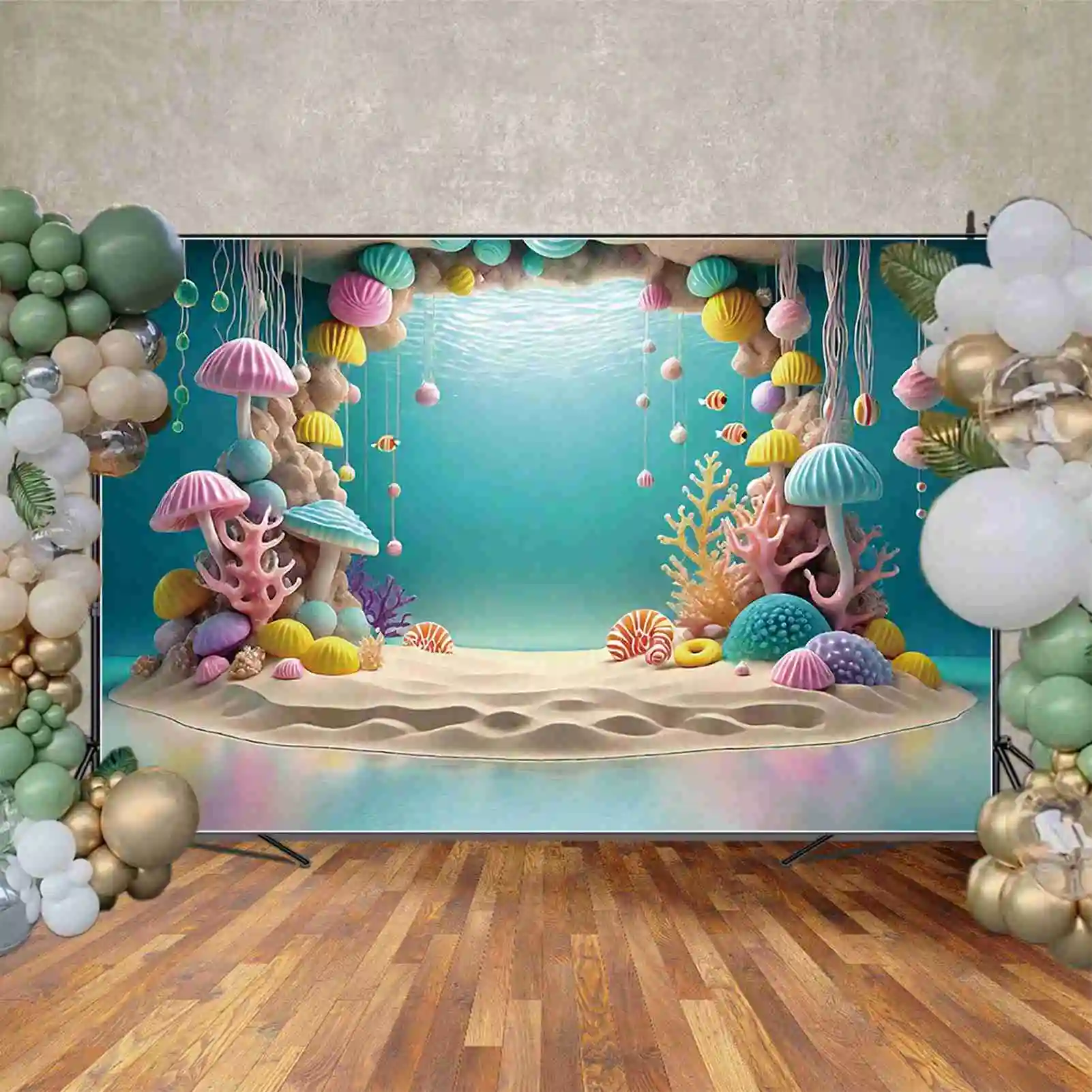 Moon. qg Sommer Süßigkeiten ein Geburtstag Kulissen Mädchen Lutscher Strand Donut Hintergründe benutzer definierte Party Dekoration Photo zon Zubehör