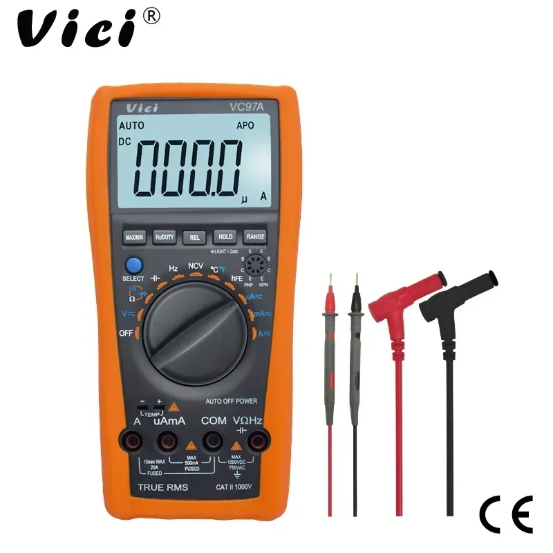 

True RMS Multi-function High-quality Universal Meter VICI VC97A 4000 Count Automatic Range Digital Multimeter NCV