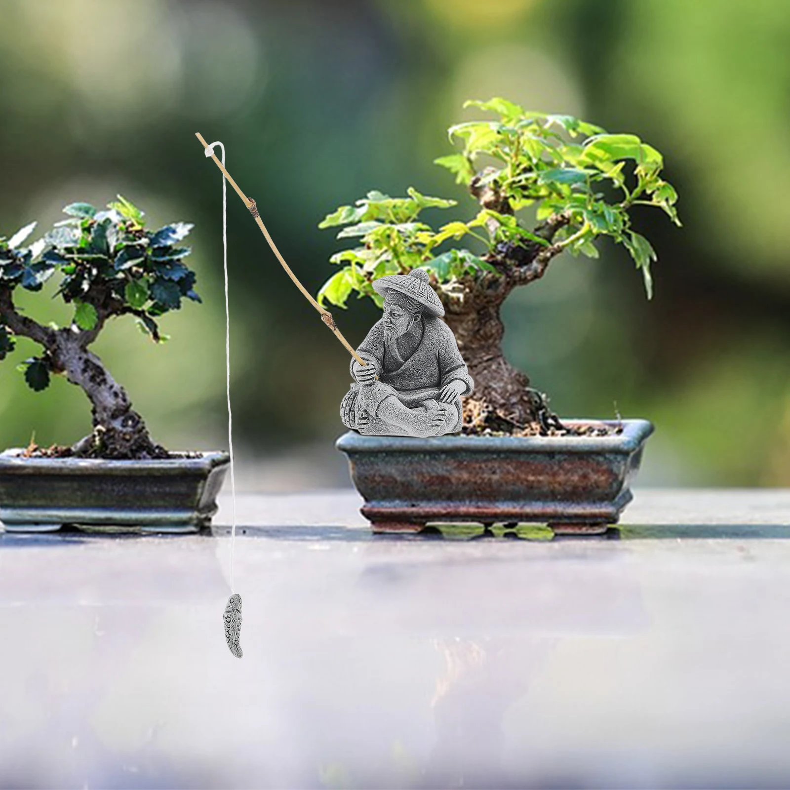 

Realistic Fisherman Statue Garden Decoration Resin Craft for Fish Tank Outdoor Yard