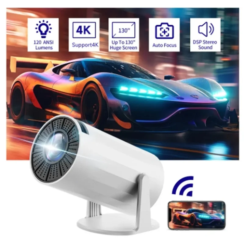 

Diamond Shaped Mini Projector with A Large Screen for Delicate Image Quality and Stunning Sound Effects Bass Design 4k Projector
