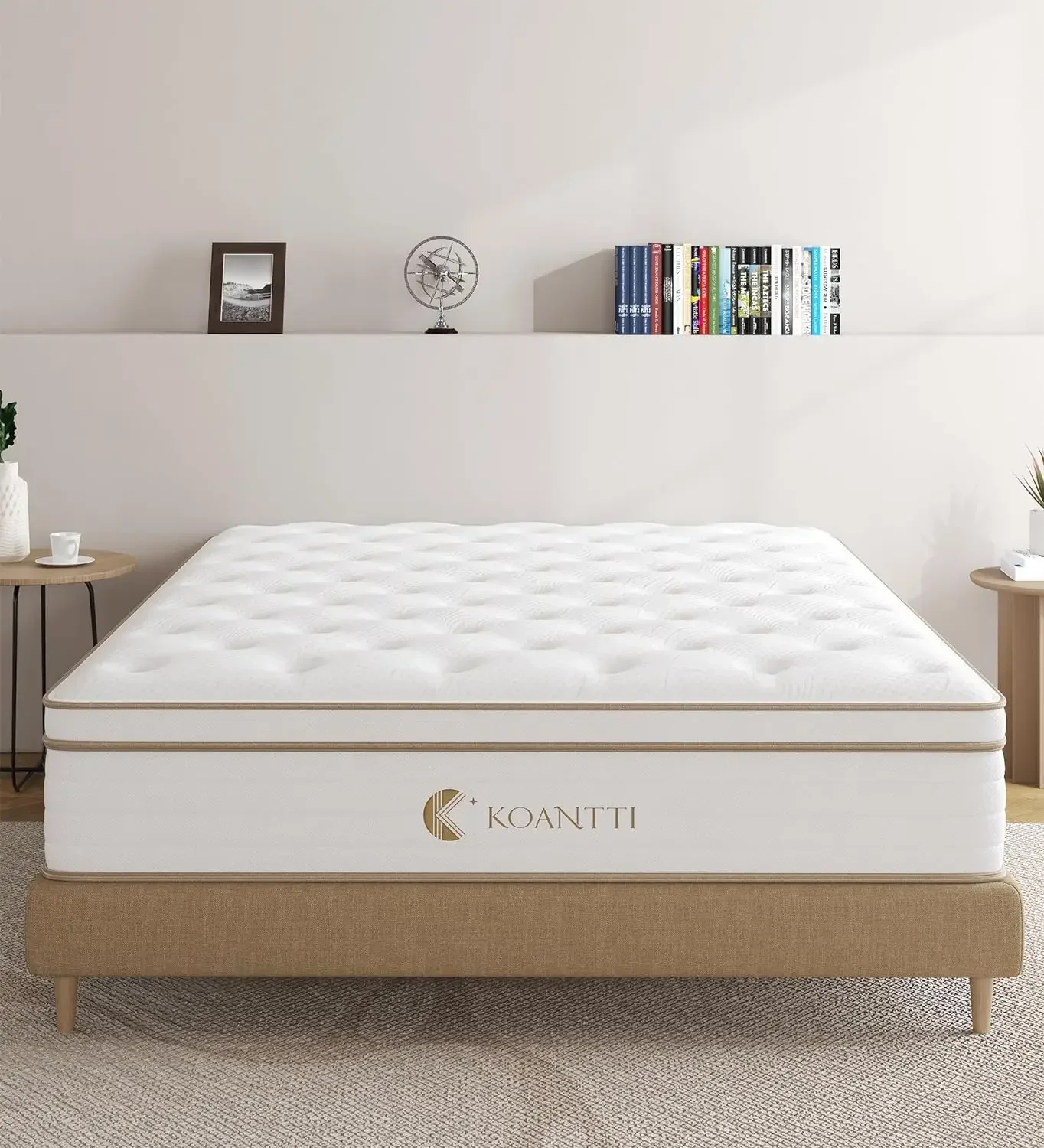 Full Size Mattress, 12 Inch White Full Mattress in a Box, Memory Foam Individually Pocket Coils for Pain Relief