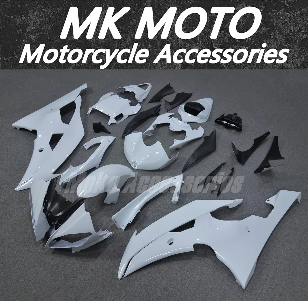 

Moke moto Motorcycle Fairings Kit Fit For R6 2008 2009 2010-2014 2015 2016 Bodywork Set ABS Injection New Pure white