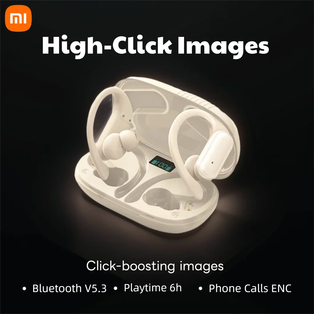 سماعات بلوتوث لاسلكية من Xiaomi A520، سماعات HiFi عالية الجودة مع مساعدات للسمع، سماعات ألعاب رياضية للجري مقاومة للماء