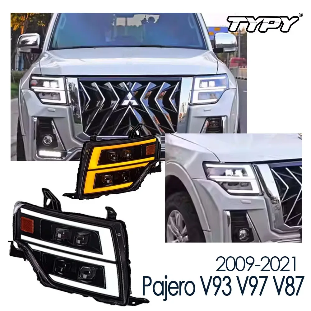 

Автомобильные Стайлинговые огни для Pajero V93 V97 V87, фары 09-21, светодиодные фары для проектора, дневные ходовые огни, автомобильные аксессуары