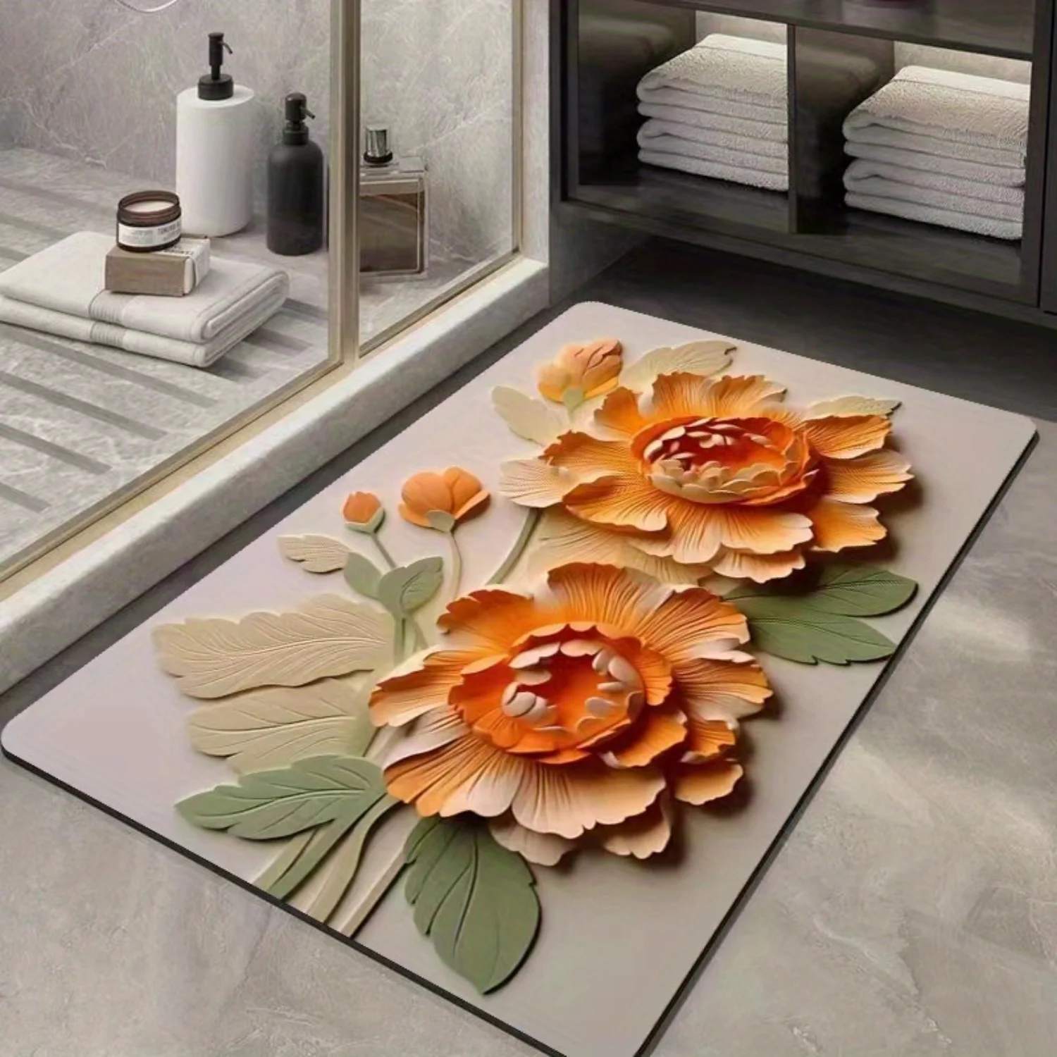 Polymères de sol à fleurs 3D avec technologie inconnu d'eau de boue DiCote, coussretours de pied anti-alde à séchage rapide pour salon HOand