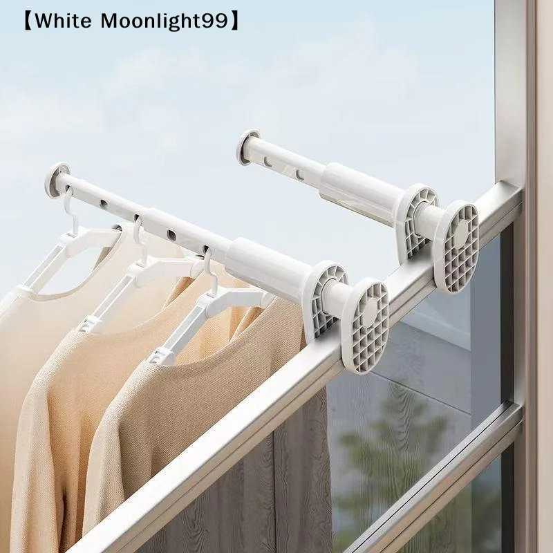 Window Mounted Clothes Drying Rack No Drill Easy Install Space Saving For Small Apartments Balconies Dorms〔White〕
