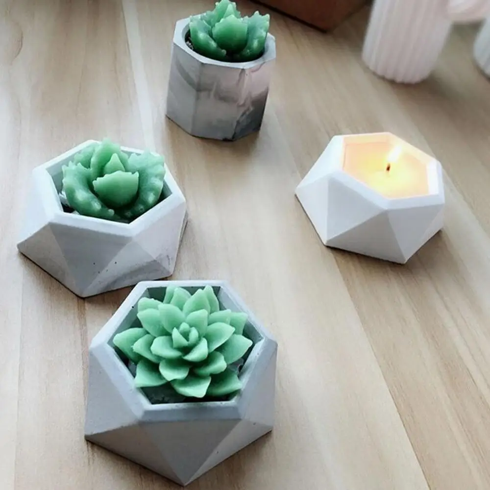 New 3D Handmade Creative Succulent Plant Flower Pot Silicone Mold Gypsum Cement Mini Flower Bonsai DIY Ashtray Candle Holds Mold