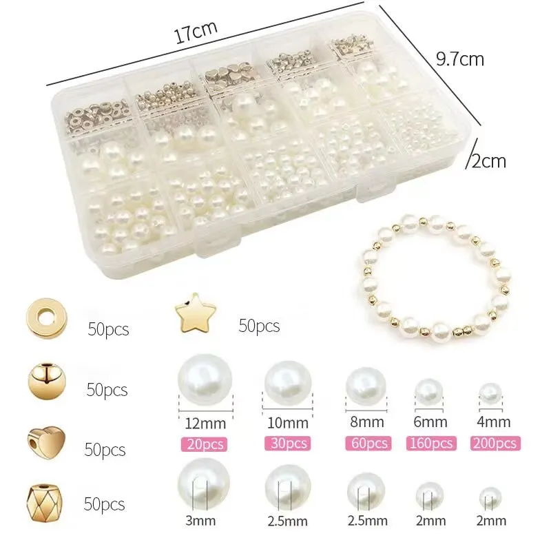 Beads Estrela de Cinco Pontas Conjunto para Fazer Jóias, Contas Espaçadoras, Acessórios Artesanais, Bracelete Frisado DIY, Brincos, Colar, Pérolas