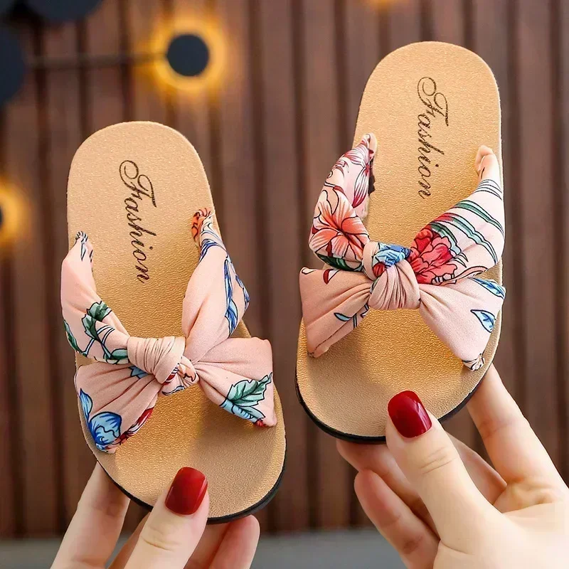 Girls Slippers Children\'s Fashion Soft Sole Princess Shoes Kids  New Summer Sandals Flat Shoes Baby Girls Shoes