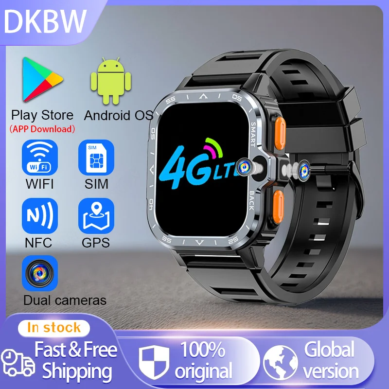 

4G LTE Smartwatch Built-in GPS That Combines Video Voice and WiFi Call Messaging NFC 2 HD Cameras Play Store Smart Watch for Men