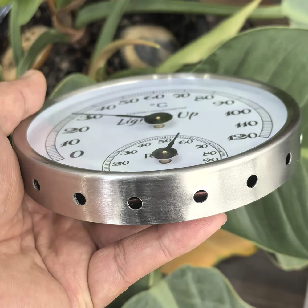 2 in 1 Barometer Thermometer Hygrometer Wall Mounted Large Display Indoor Climate Monitor Accurate Space Saving