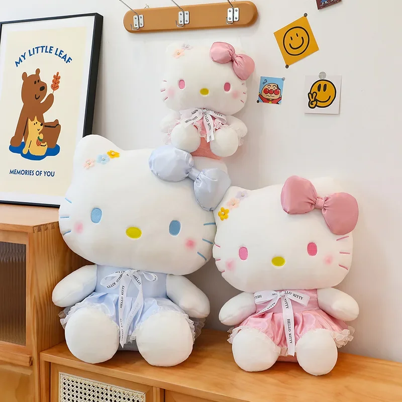 

Мультяшная плюшевая кукла Hello Kitty, игрушка Sanrio, животные, кавайный Кот, плюшевая игрушка с юбкой, милый аниме плюшевый Hello Kitty, мягкая игрушка, подарок для девочек