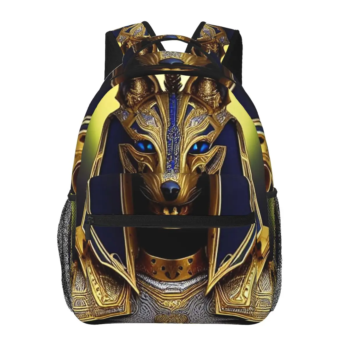 

Египетский Бог Анубис художественные рюкзаки для мальчиков и девочек, сумка для книг, школьные сумки для студентов, рюкзак для ноутбука с героями мультфильмов, сумка на плечо, большая вмести...