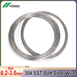 304 Stainless Steel Wire Soft Steel Wire Diameter 0.2-3.0mm Single Strand Binding Cord Line Rustproof