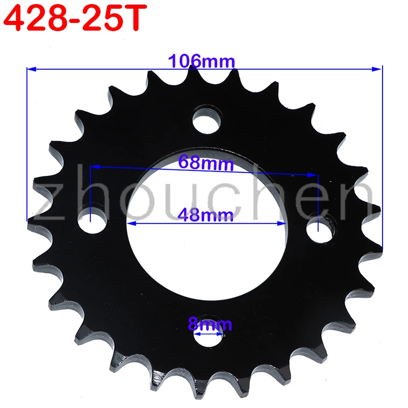 428 Chains 48MM25T/31T/32T/41T/48T Motorcycle Chain Sprockets Rear Back Sprocket Cog For Dirt Pit Bike Tricycle off-road vehicle