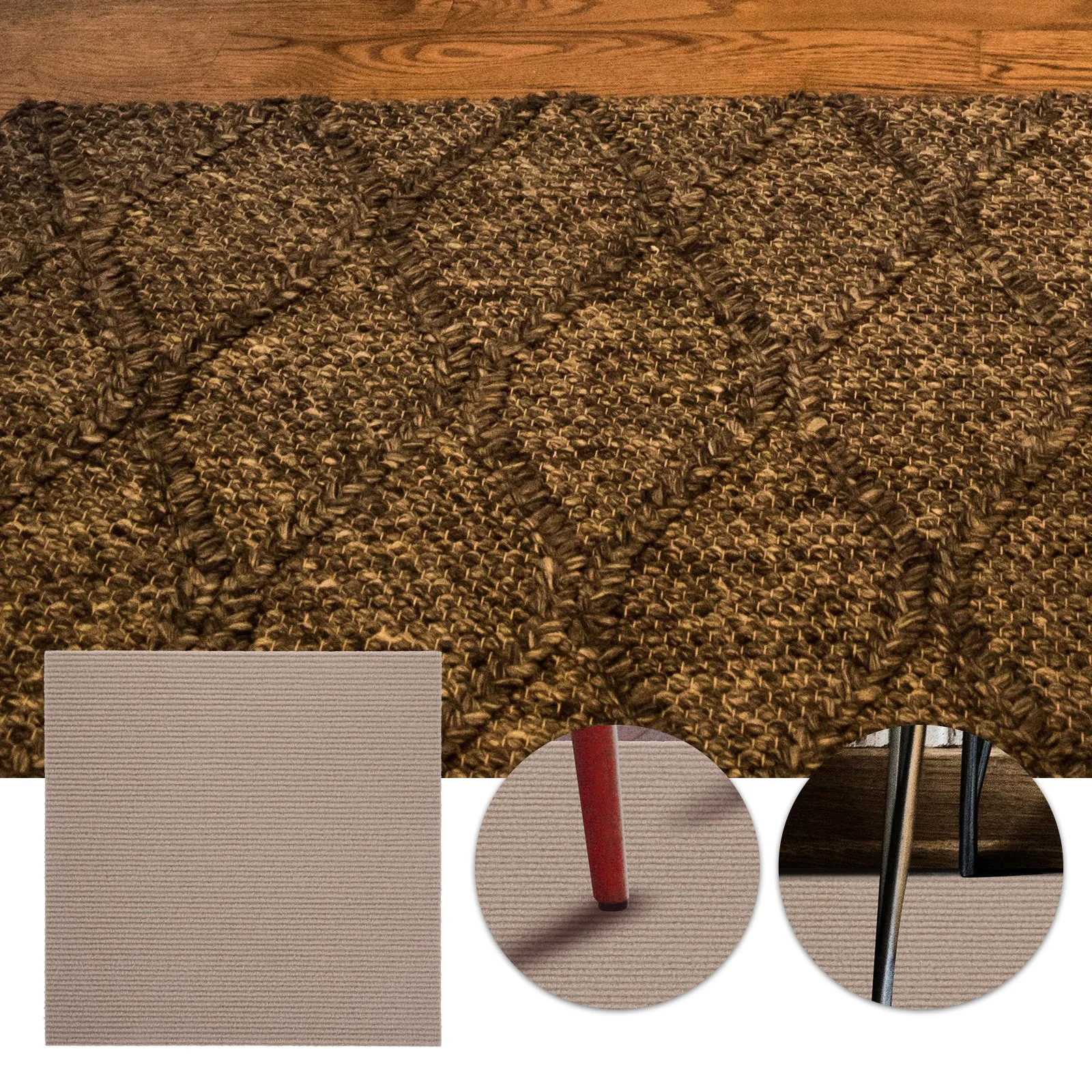 

10Pcs Polyester Carpet Tiles Self Adhesive Peel Stick Tile Floor Decals Anti Slip Home Flooring Carpet Tiles Self Adhesive