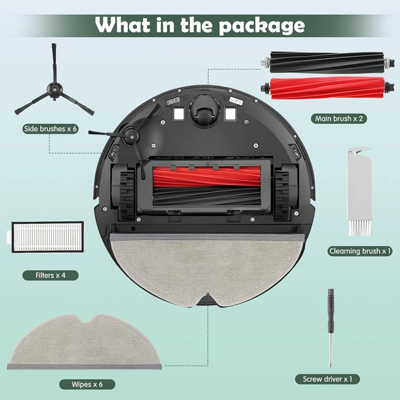 ملحقات المكنسة الكهربائية ، الفرش الرئيسية ، فلاتر HEPA ، مناديل جانبية ، فرش لـ Roborock Q5 Pro Q5 Pro + Q8 Max