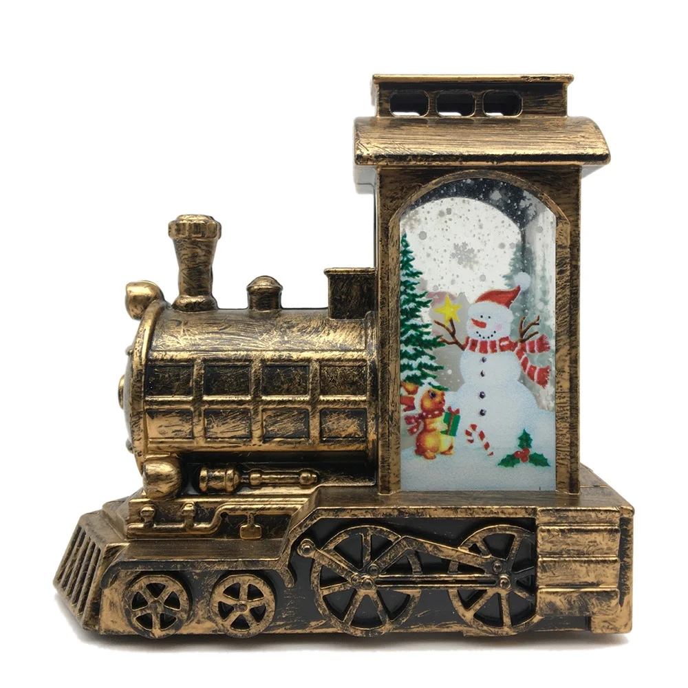 

Christmas Locomotive Candle Wind Lantern Retro LED Glowing Night Light Night Light Home Decor Ornaments Gifts E