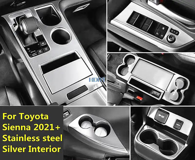 Per Toyota Sienna 2021 2022 acciaio inossidabile argento interno seggiolino auto regolazione pulsante di memoria interruttore cornice copertura