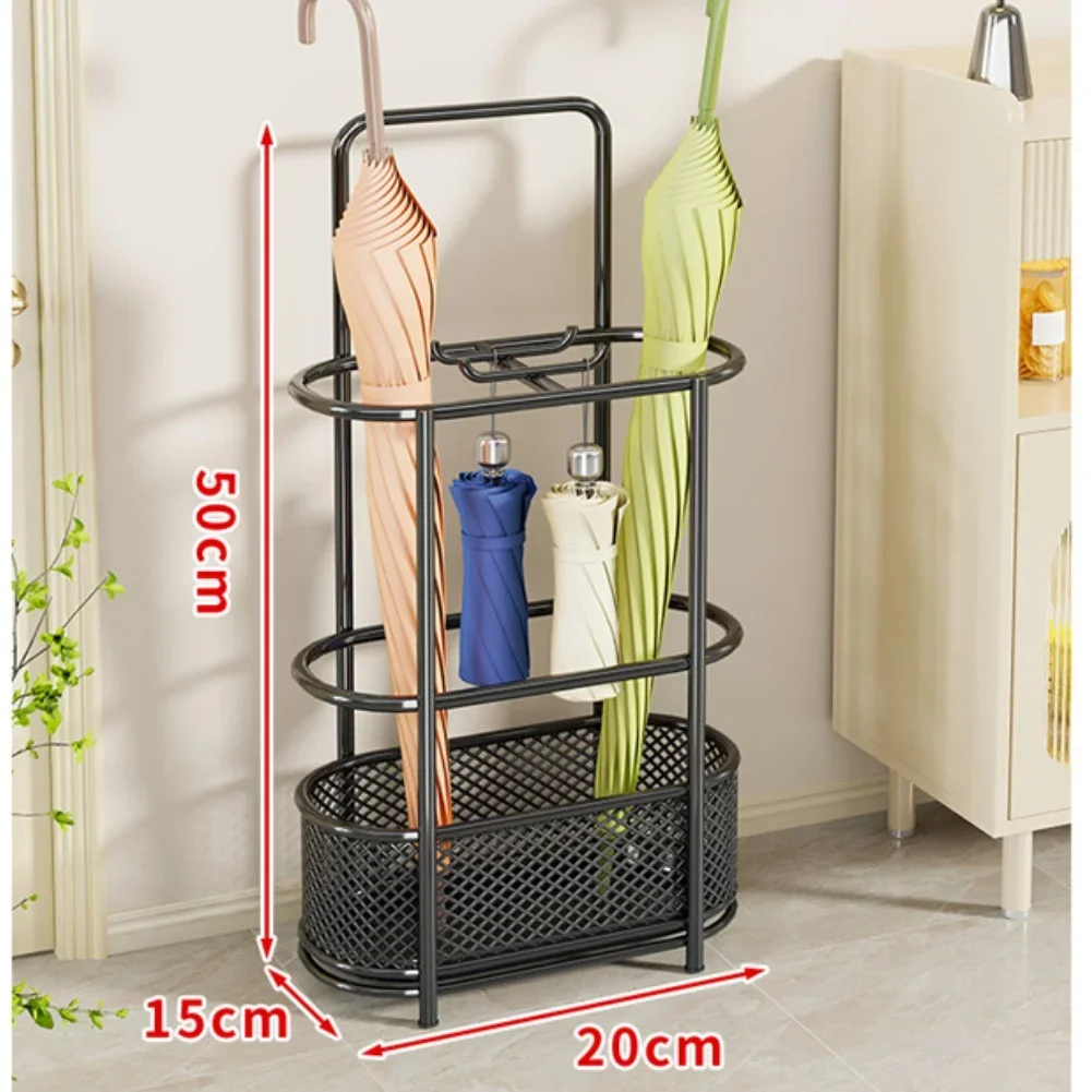 Umbrella Stand Constructed From Iron For Living Room Bedroom Entryway With Organized Storage And Drip Dry Feature