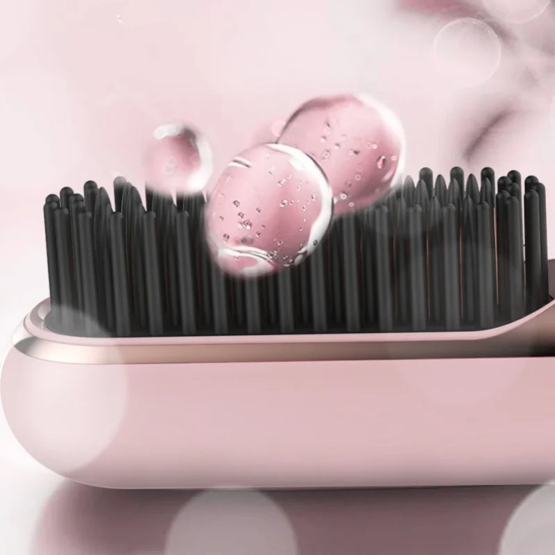 Multifunctional Cordless Hair Straightener Brush and Beard Brush With Negative Ion Technology Hot Comb for Home and Travel Use