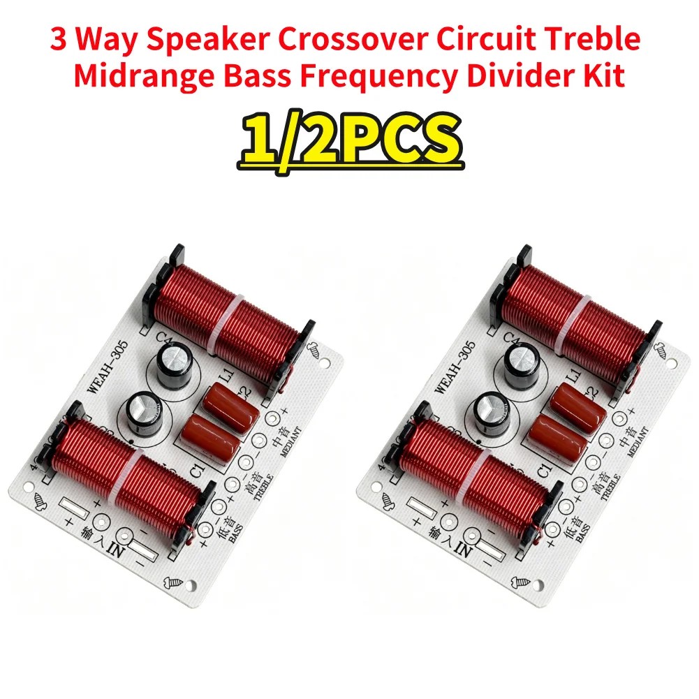 150W 3 Way Audio Speaker Crossover Treble Midrange Bass Independent Crossover HiFi Home Speakers Filter Frequency Divider