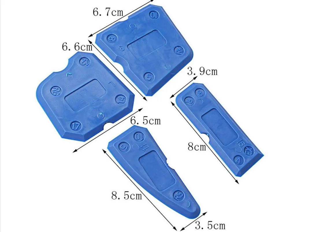 4-Piece Silicone Caulking Tool Set - Versatile, Easy Clean-up, & Professional Sealant Spreading