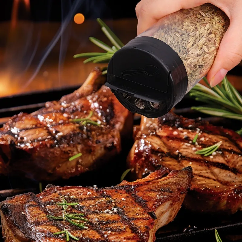 12/1 قطعة زجاجة توابل بلاستيكية شفافة ملح فلفل الهزازات الشواء المطبخ التوابل الجرار صندوق بهار المطبخ مسحوق تخزين يمكن #2