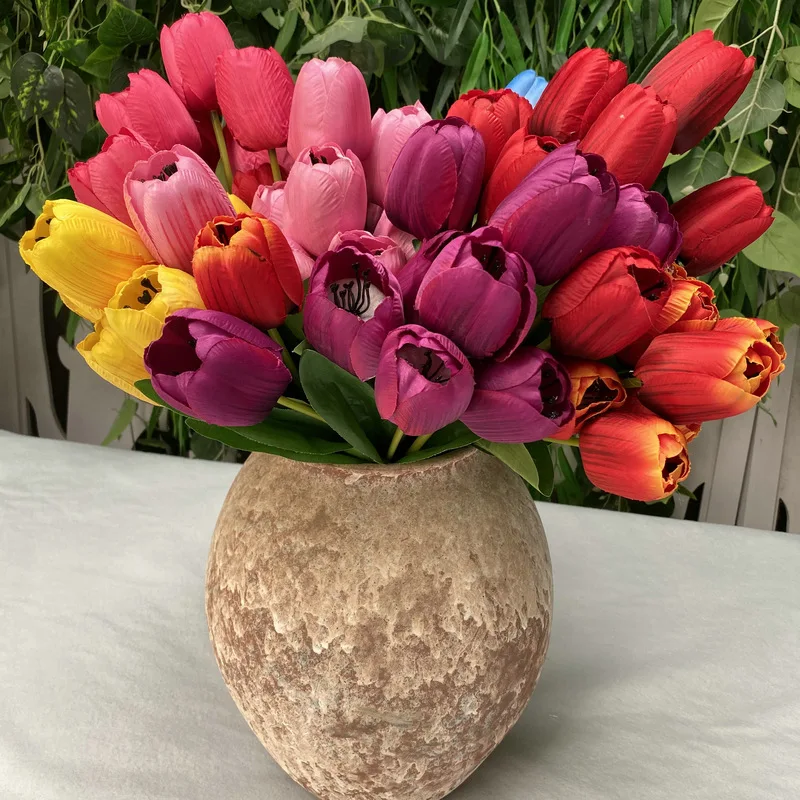 

Mini Artificial Hand Moisturizing Tulip Single 7 Head Artificial Flowers Fake Flowers Wedding Party Home Decoration Flowers