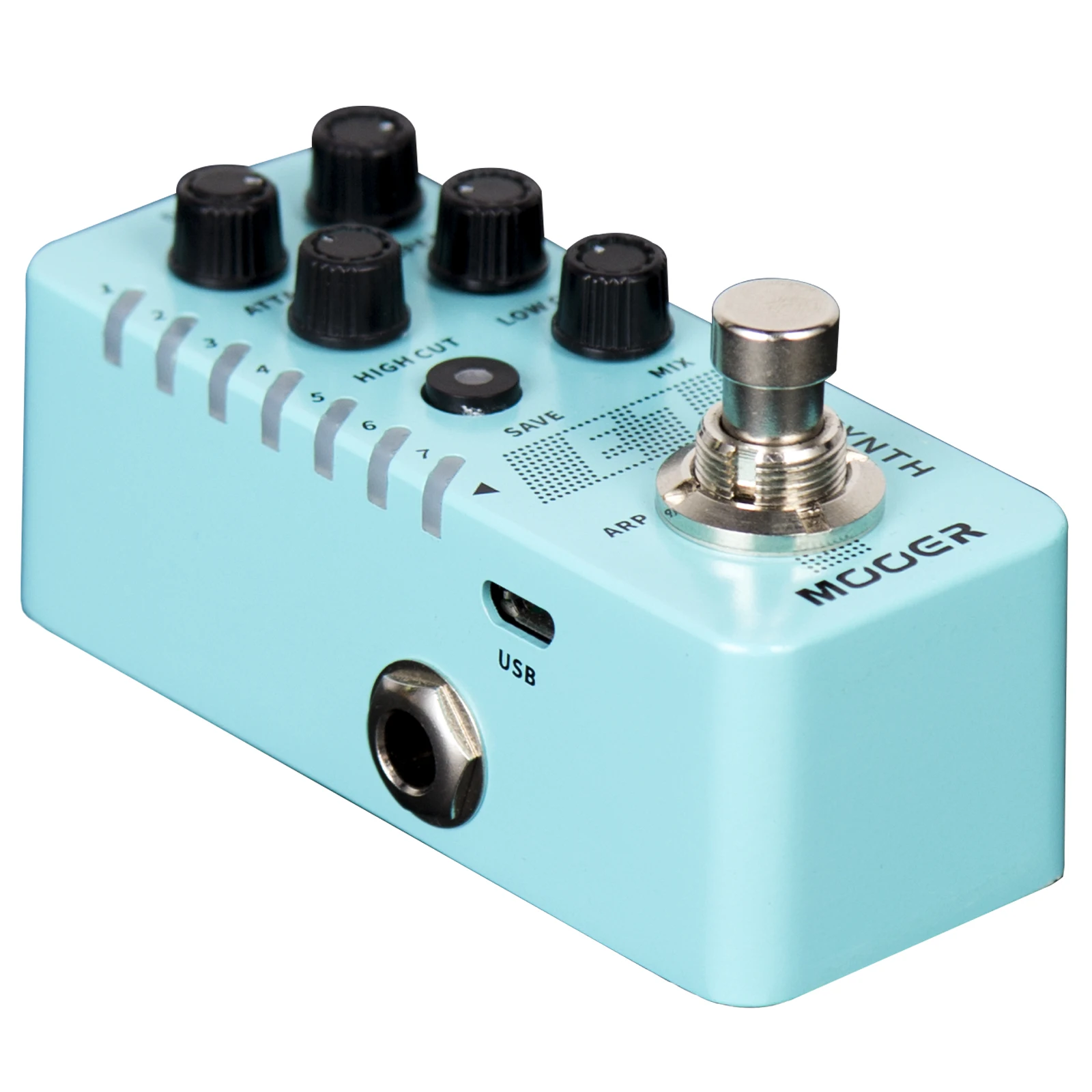 MOOER Guitar Effect Pedal E7 Synth Polyphonic 7-Synthesizer Tones Individual Arpeggiator for Each Tone 7 Slot Presets Guitar