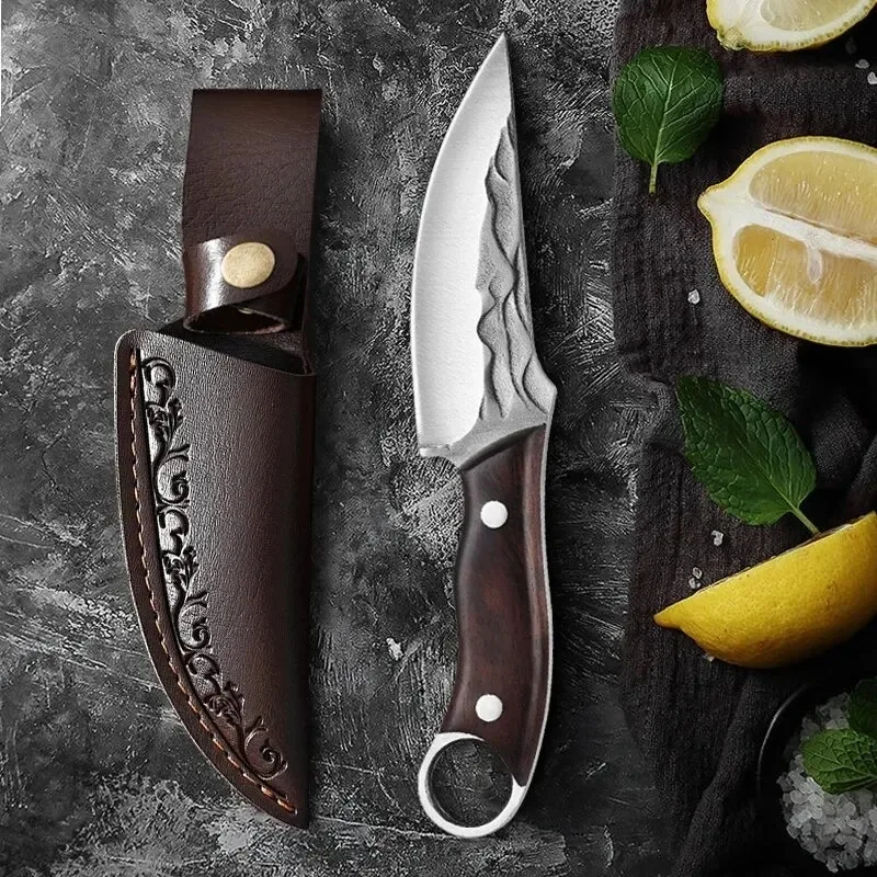 Handmade Boning Knife Kitchen Meat Cleaver Fruit Vegetable Cutting Knives Chef Slicing Utility BBQ Small Knife