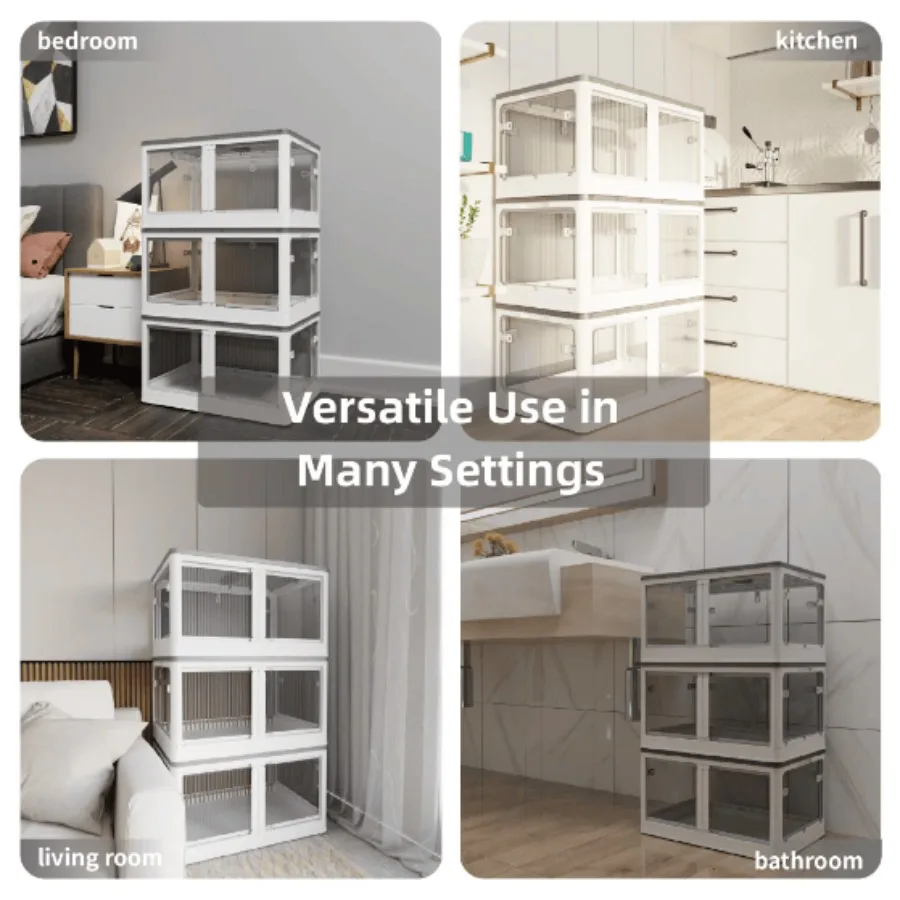 

4 Packs Of Clear Stackable Storage Bins