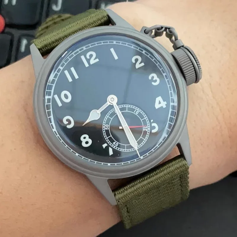 SIDAXIN Men Pilot Watch 38mm Quartz Wristwatch 20Bar Waterproof BGW-9 Luminous Dial VD78