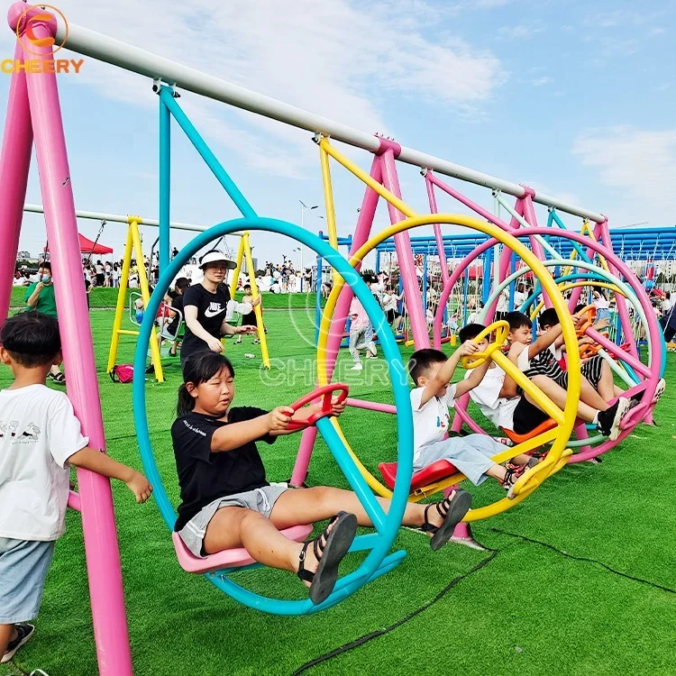 Unpowered amusement park facilities, children's play on the ground, steel leisure swing set