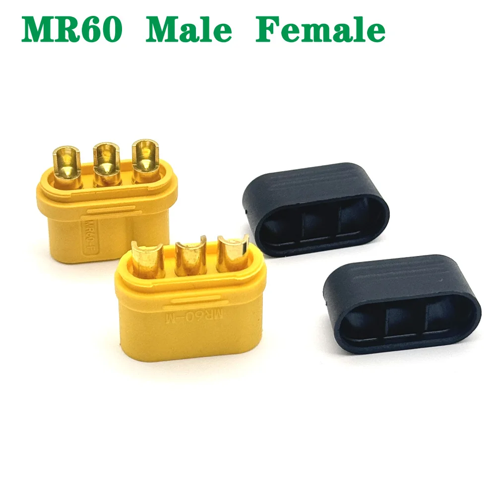 

50Pcs MR60 Male and Female Plugs High Power Brushless Motor ESC Connectors for RC Models Drone 3-Pin Banana Plugs