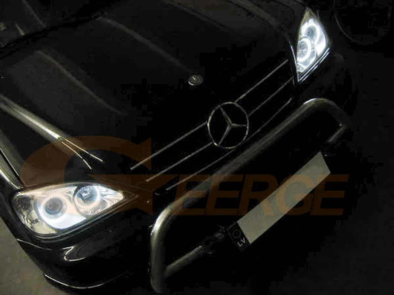 For Mercedes Benz M Class W163 ML Ultra Bright Day Light Turn Signal SMD LED Angel Eyes Halo Rings Kit Car Accessories