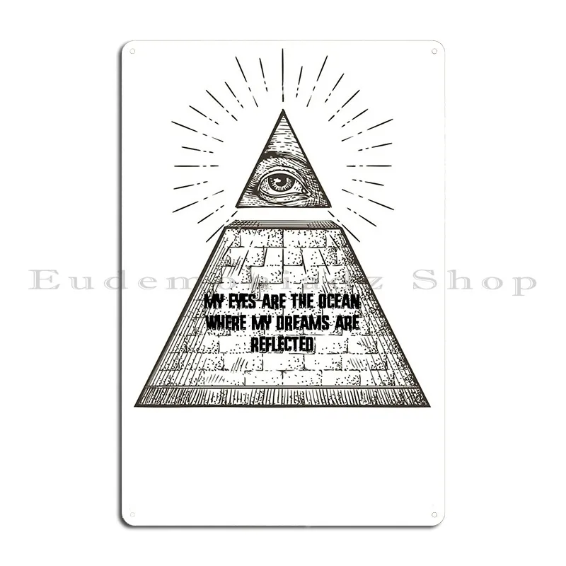 One Eyes Egypt Quote Metal Plaque Wall Decor Print Garage Create Club Tin Sign Poster