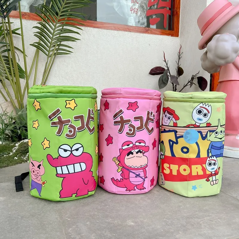 Crayon Shin-chan Cute Cartoon Waniyama San Biscuit Bucket Backpack Kawaii Periphery Double Shoulder Bag Lovely Holiday Gifts