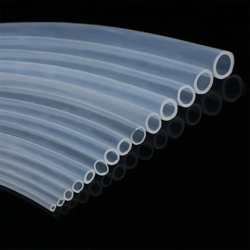 Manguera de goma de silicona transparente de grado alimenticio, tubo de silicona Flexible de 4, 5, 6, 7, 8, 9, 10, 11, 12, 14, 16 mm de diámetro