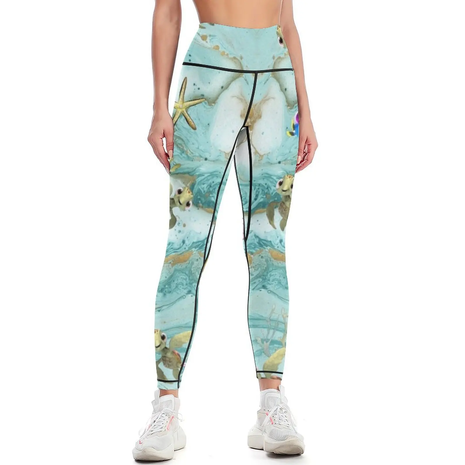 

Under the sea! Leggings Sweatpants gym top Leginsy push up Womens Leggings