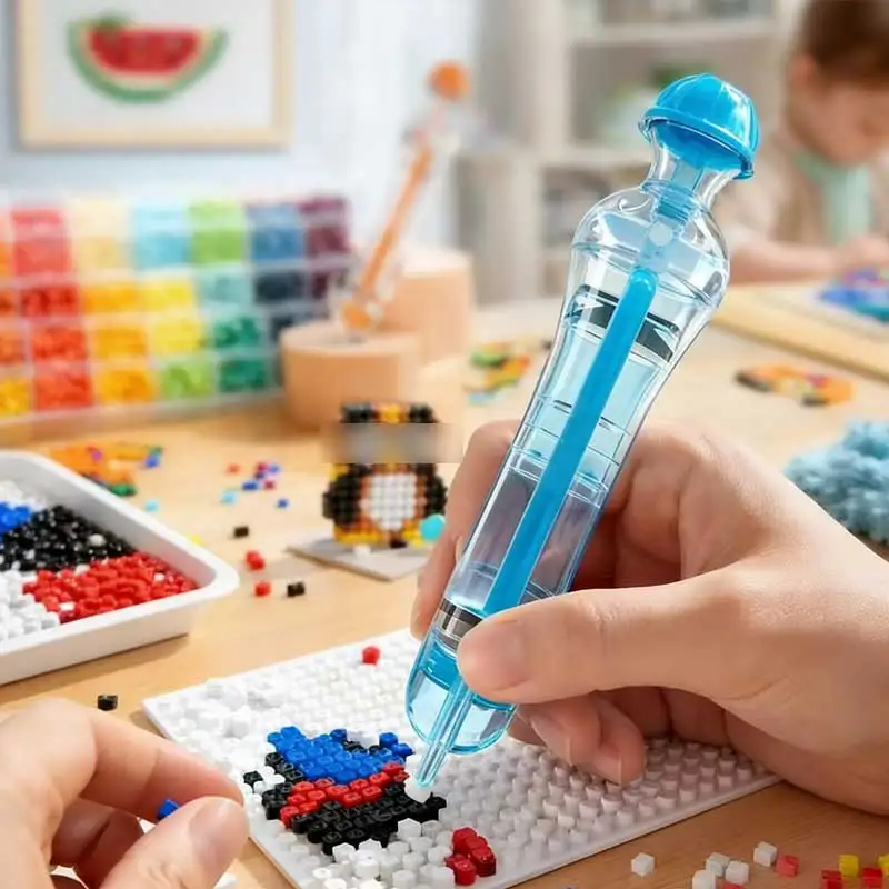 

2.6mm Tip Automatic Bead Pen Transparent Pixel Puzzle Press-Type Bead Pen Comfortable Grip Anti-slip Fuse Bead Pen