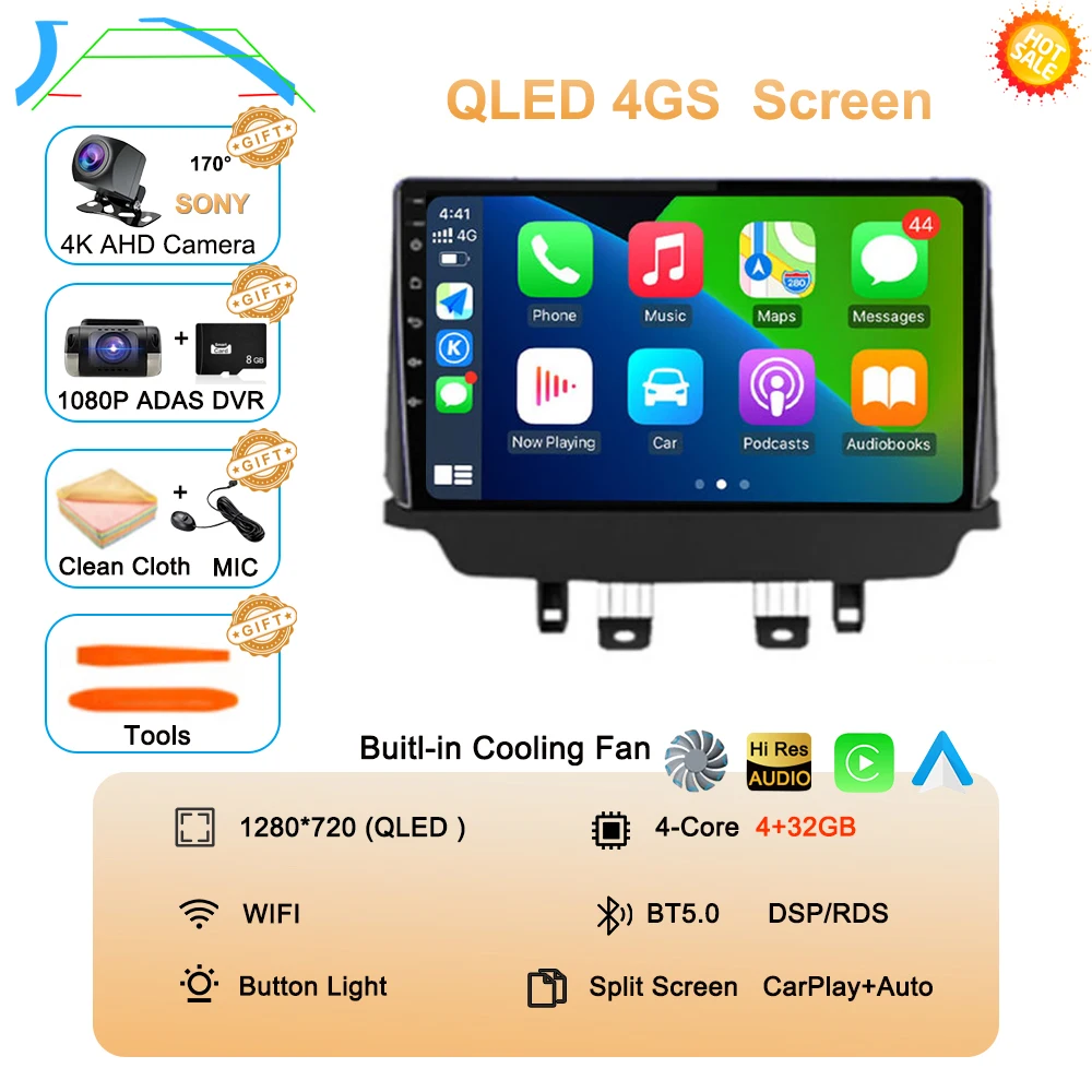 Auto radio Android 16 voor Mazda CX-3 CX3 Mazda 2 DK 2014 - 2021 Multimedia Videospeler QLED GPS Navigatie Draadloze Carplay Auto