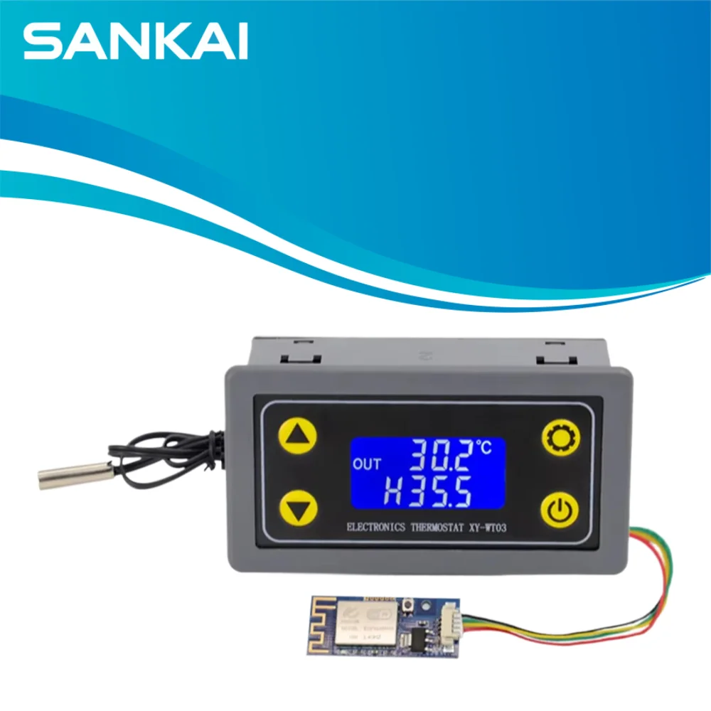 XY-WT03 WiFi Remote Thermostat Module, Cloud Data Logging, High/Low Temp Alarm for HVAC