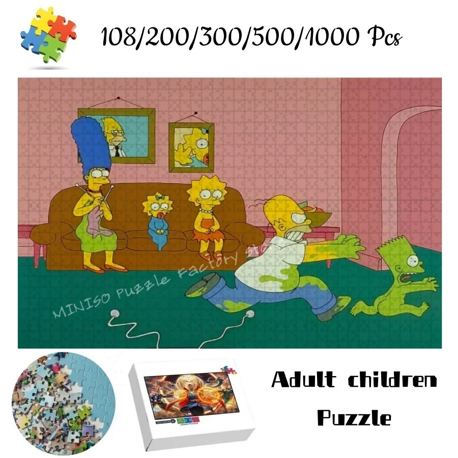 

The Simpsons Wooden Jigsaw 108/200/300/500/1000 Pieces Wooden/cardboard Puzzles for Adults Kids Gifts Educational Toys Tangram