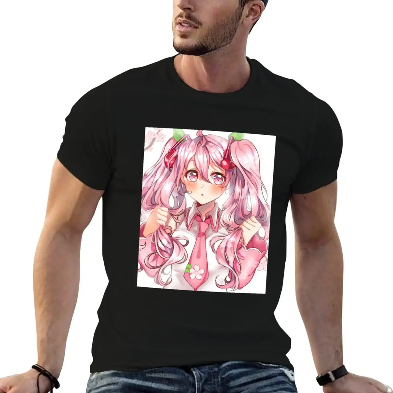 

Sakura Miku T-Shirt anime t shirts cute tops Aesthetic clothing hippie clothes black t shirts for men